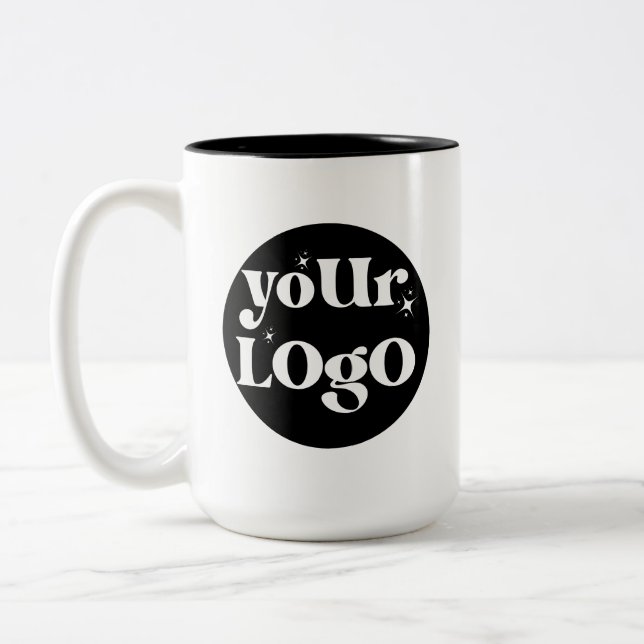 Logo für personalisierte Unternehmen Zweifarbige Tasse (Links)