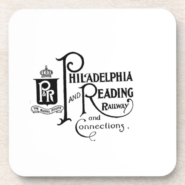 Logo für Philadelphia und Reading Railway Getränkeuntersetzer (Vorderseite)