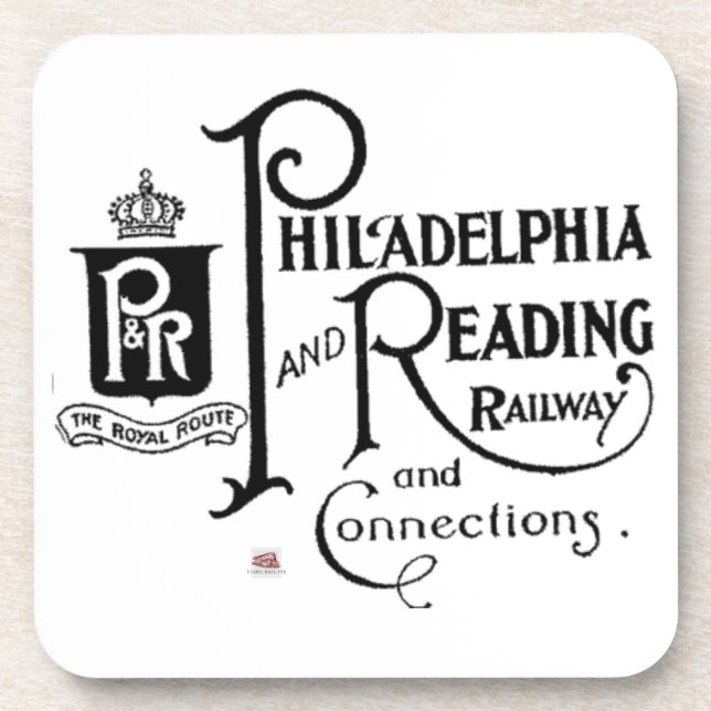 Logo für Philadelphia und Reading Railway Getränkeuntersetzer (Vorderseite)