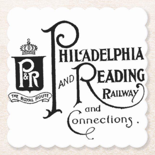 Logo für Philadelphia und Reading Railway     Untersetzer (Vorderseite)