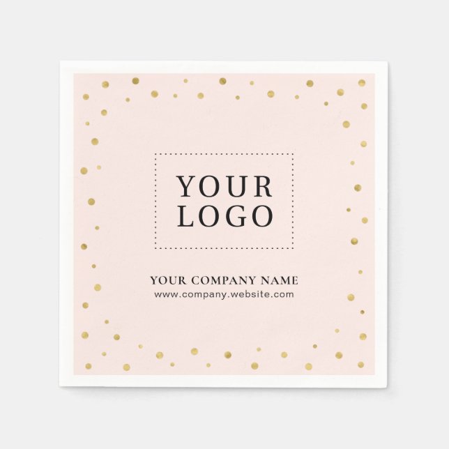 Logo für "Pink & Gold Confetti Business Promotions Serviette (Vorderseite)