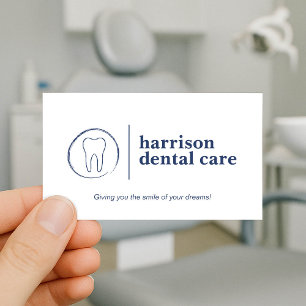 Logo für Premium Tooth Sketch Weiß/Blauer Zahnarzt