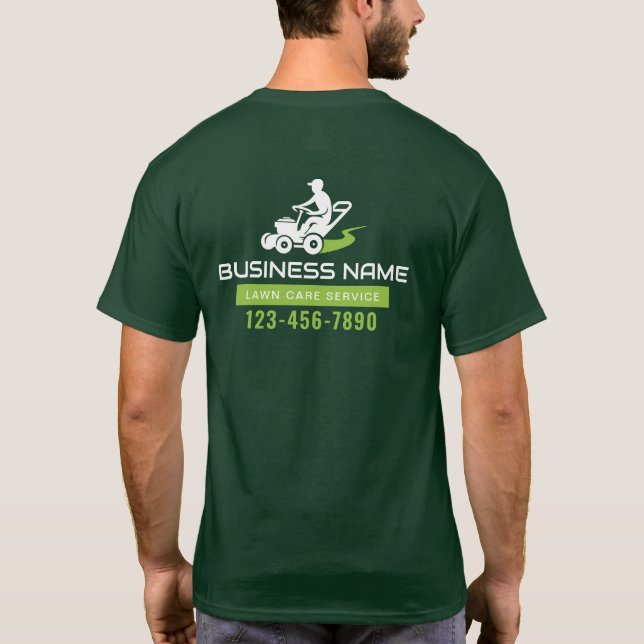 Logo für Rasenmäher und Landschaftsschutzgitter T-Shirt (Rückseite)