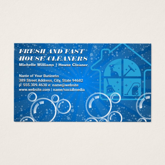 Logo für Reinigungsdienste | Seifenblasen (Vorderseite)