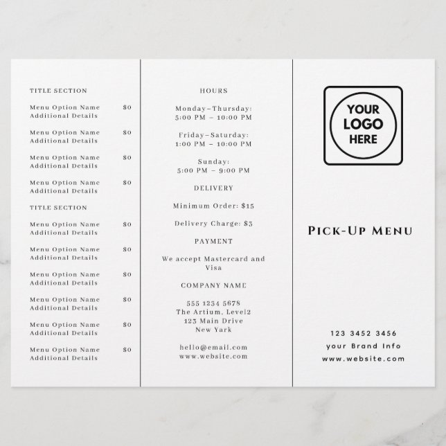 Logo für Restaurantmitnahme | Benutzerdefiniertes  (Vorderseite)