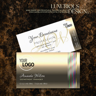 Logo für schimmernde goldene, farbige Streifen Visitenkarte