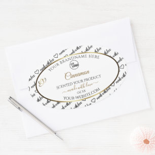 Logo für Schwarz-Weiß-Word-Gold-Produktmarken Ovaler Aufkleber