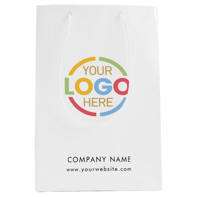 Logo für Schwarz-weiße Unternehmen Mittlere Geschenktüte (Vorderseite)