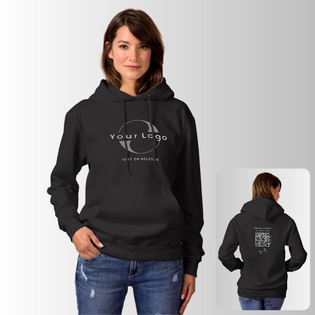 Logo für Schwarzes Unternehmen QR Unternehmensmark Hoodie (Von Creator hochgeladen)