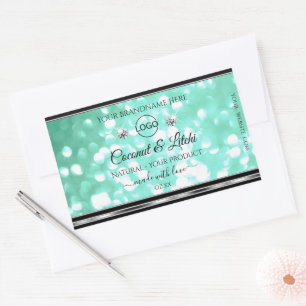 Logo für Shimmery Aquamarine Glitzer-Produktkennze Rechteckiger Aufkleber