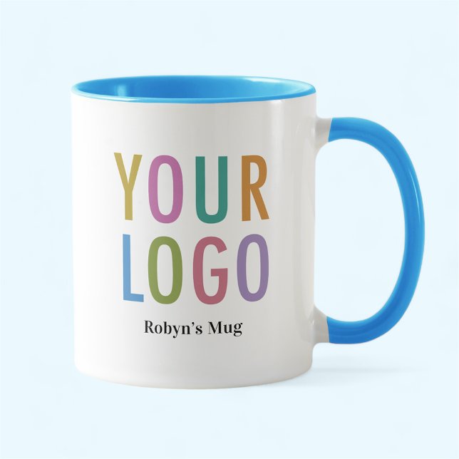Logo für "Sky Blue and White Tasse Custom Company" (MISOOK 11 oz Bright Blue Two Tone Mug with Logo)