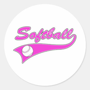Logo für Softball-Skripte rosa Runder Aufkleber