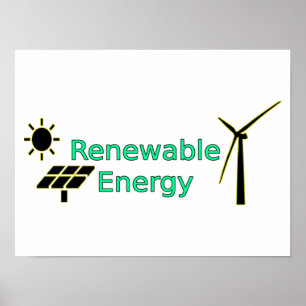 Logo für Solarpaneele für erneuerbare Energien Win Poster