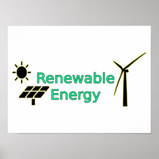 Logo für Solarpaneele für erneuerbare Energien Win Poster