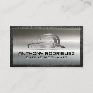 Logo für Sportwagen Auto   Metall gebürstet Visitenkarte