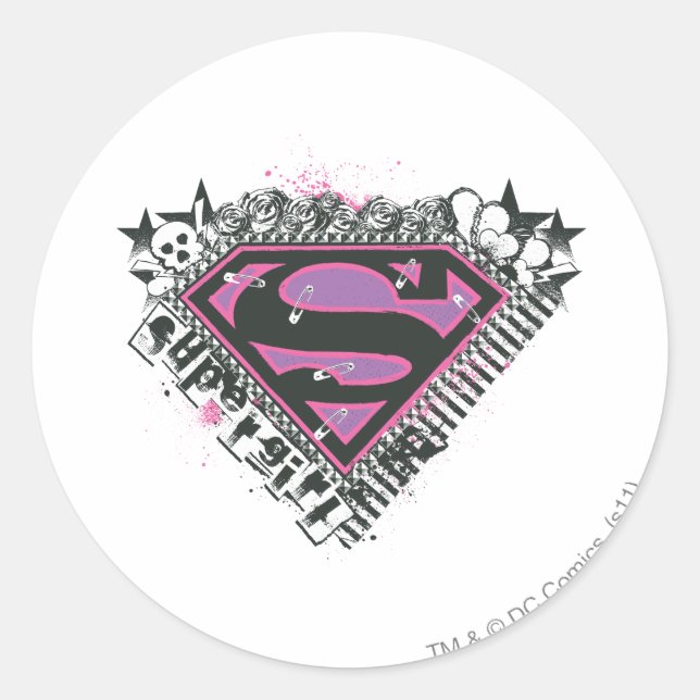 Logo für Supergirl-Buttone Runder Aufkleber (Vorderseite)