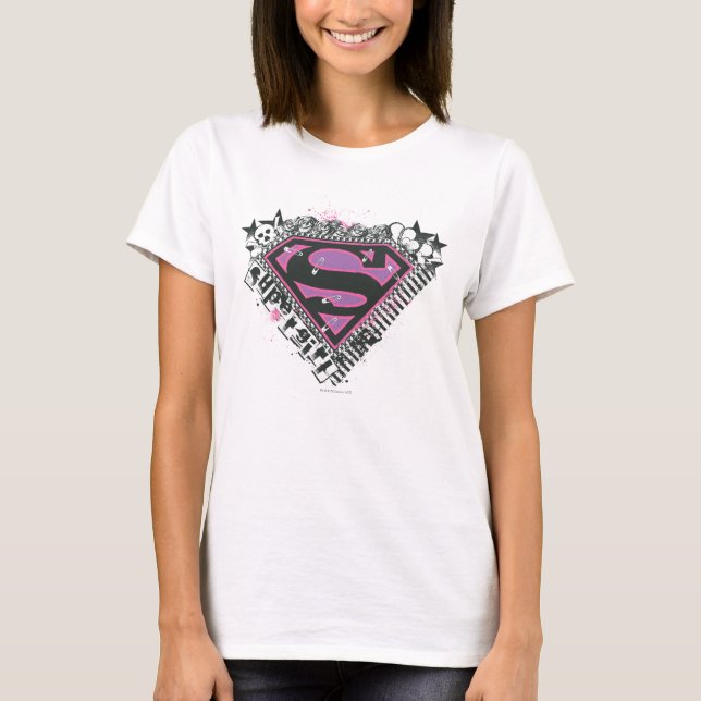 Logo für Supergirl-Buttone T-Shirt (Vorderseite)