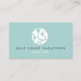 Logo für tropische Blätter auf Aqua for Vacation R Visitenkarte