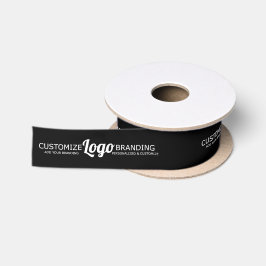 Logo für Unternehmen mit eigener Marke Schwarz Satinband