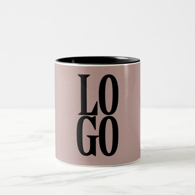 Logo für Unternehmen oder Unternehmen auf Dusty Pi Zweifarbige Tasse (Mittel)