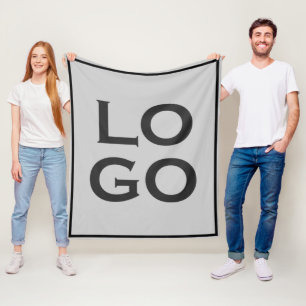 Logo für Unternehmen oder Unternehmen auf Grau Fleecedecke