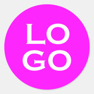 Logo für Unternehmen oder Unternehmen auf Magenta Runder Aufkleber