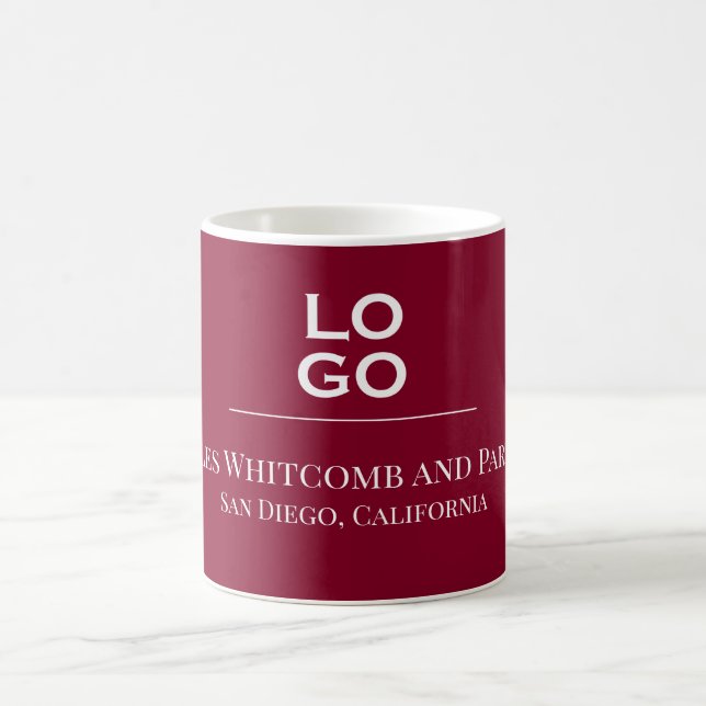 Logo für Unternehmen oder Unternehmen in Burgund Kaffeetasse (Mittel)
