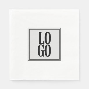 Logo für Unternehmen oder Unternehmen in Weiß Serviette