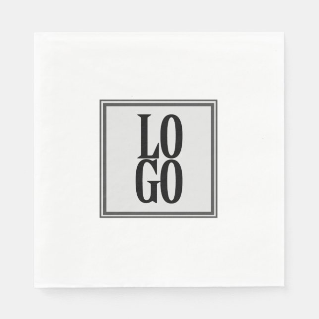 Logo für Unternehmen oder Unternehmen in Weiß Serviette (Vorderseite)
