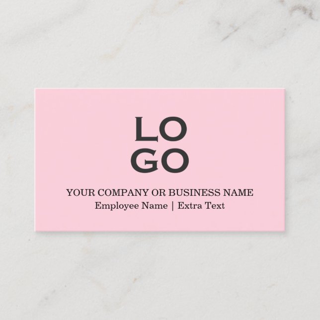 Logo für Unternehmen oder Unternehmen Soft Pink Visitenkarte (Vorderseite)