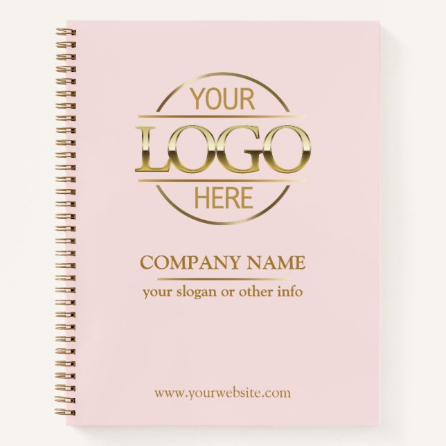 Logo für Unternehmen Rosa Werbung Notizbuch (Vorderseite)