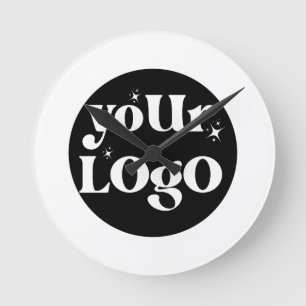 Logo für Unternehmen Runde Wanduhr