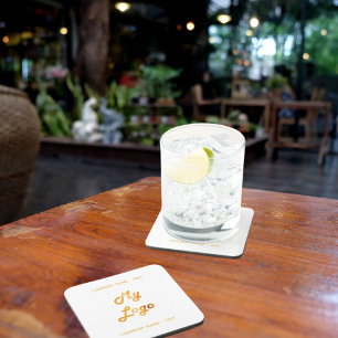 Logo für Unternehmen Slogan Goldmarke Farbe Getränkeuntersetzer