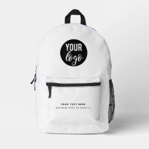 Logo für Unternehmen Weißes Minimalistisches Unter Bedruckter Rucksack