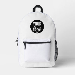 Logo für Unternehmen Weißes Minimalistisches Unter Bedruckter Rucksack