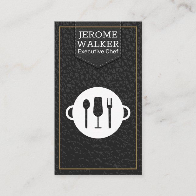 Logo für Utensils | Leather Business Card Visitenkarte (Vorderseite)