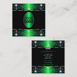 Logo für Verzierte Ornamente in Schwarz-Grün-Farbk Quadratische Visitenkarte