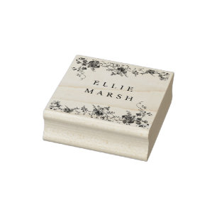 Logo für Vintage Blumentoilenwerbung in französisc Gummistempel