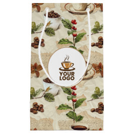 Logo für Vintage Kaffeebohnen & Cup-Muster-Shop Kleine Geschenktüte