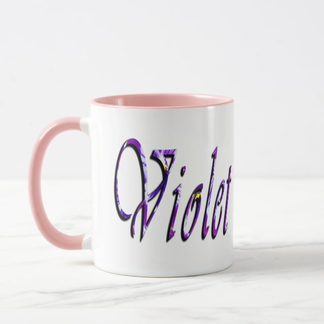 Logo für Violettnamen, Tasse (Links)