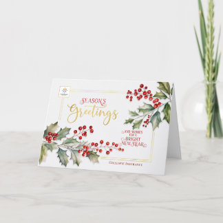 Logo für Weihnachtsgrüße Geschäfts-Holunder und Be Feiertagskarte