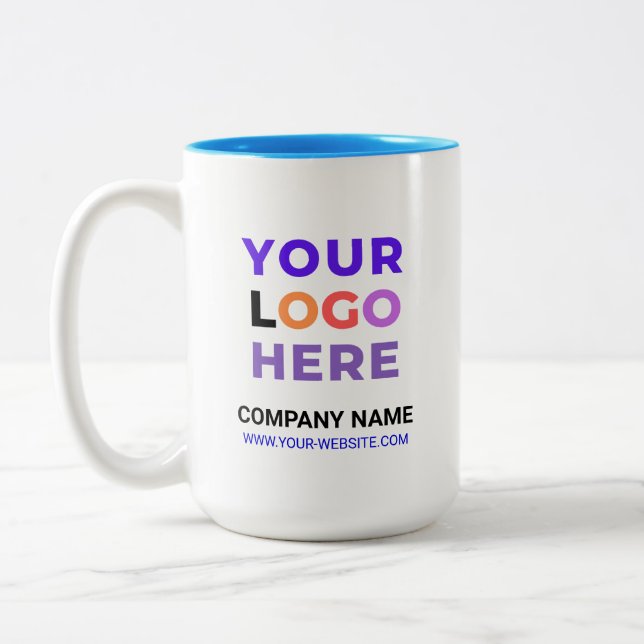 Logo für Werbeaktionen | Personalisiertes Unterneh Zweifarbige Tasse (Links)