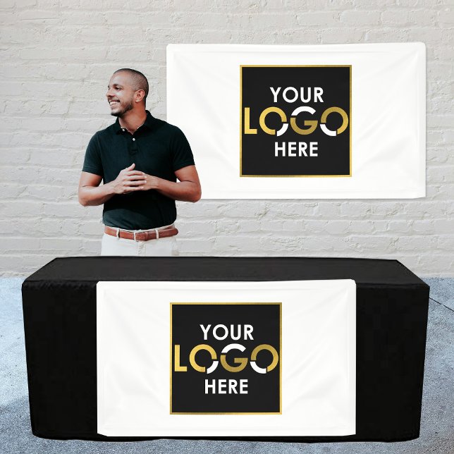 Logo für Werbebannerwerbung Weiß Banner (Custom Hanging Banner Sign Business Logo White)