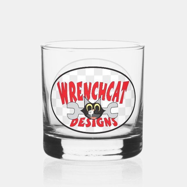 Logo für Wrenchcat-Designs Whiskyglas (Vorderseite)