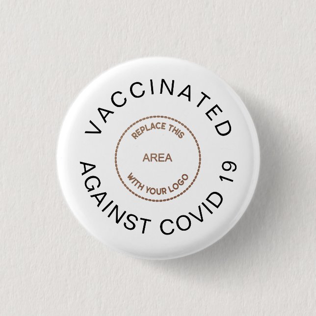 Logo gegen Covid 19 Mitarbeiter geimpft Button (Vorderseite)
