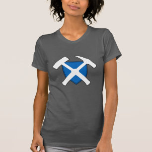 Logo Geologenhammer mit schottischer Flagge T-Shirt