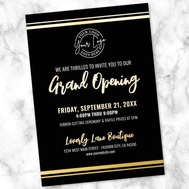 Logo Geschäft Eröffnung Folieneinladung (Logo Business Grand Opening Foil Invitation)