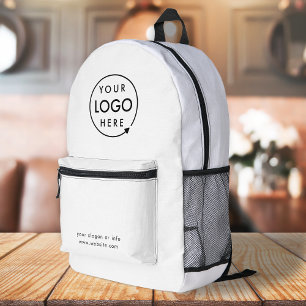 Logo-Geschäft   Minimalistisch Simple White Bedruckter Rucksack