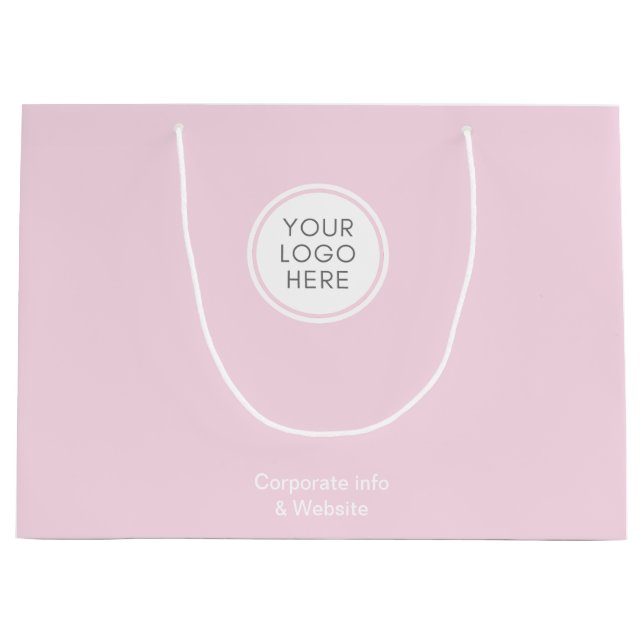 Logo-Geschäft Pink Blank Corporate-Tasche Große Geschenktüte (Vorderseite)