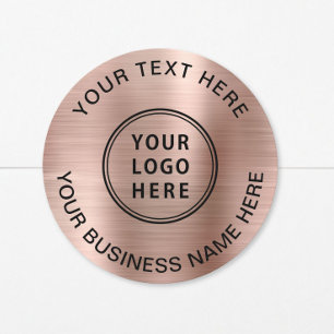 Logo Geschäft Rose Gold Runder Aufkleber